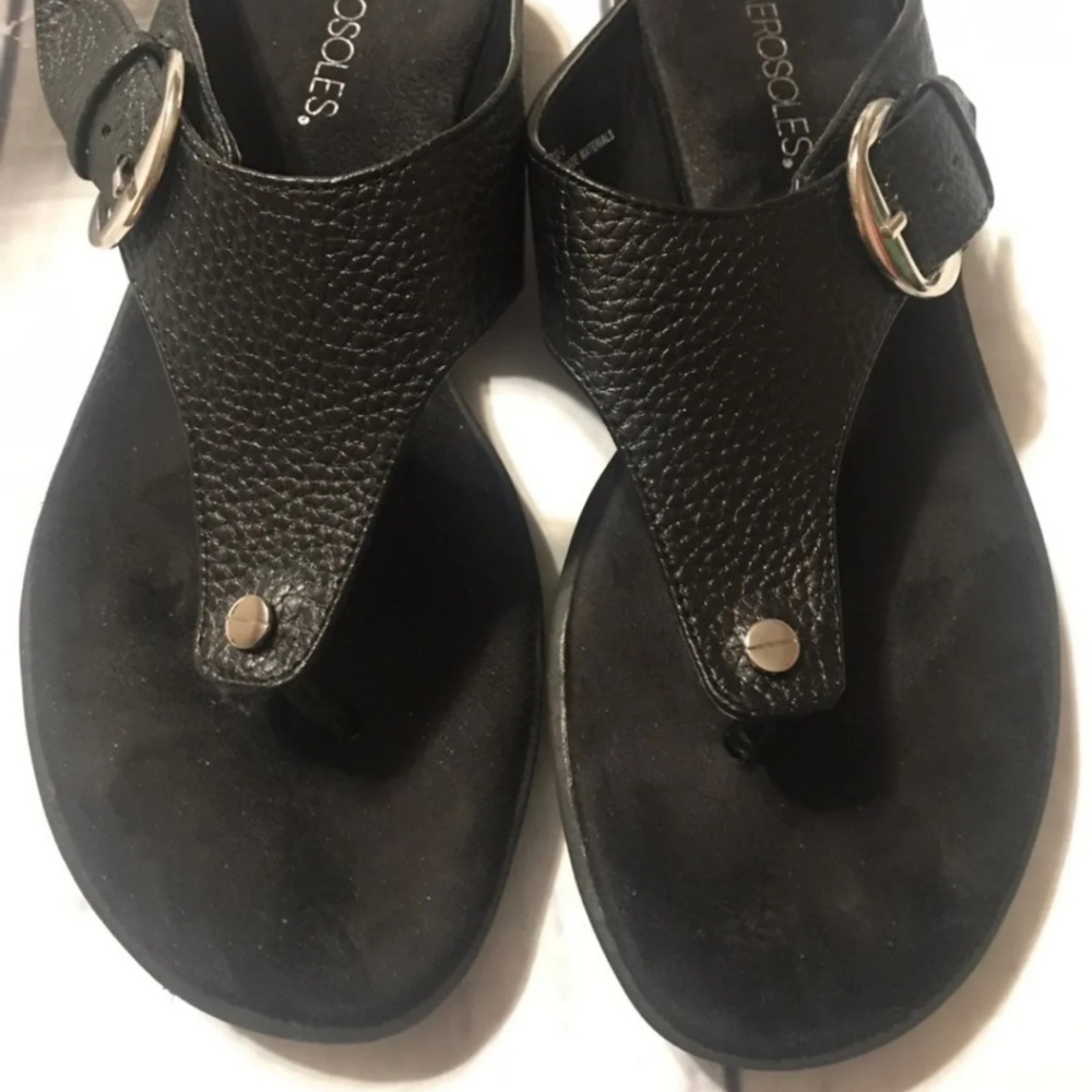 Aerosoles 8 Black Dress Sandals Flip Flops
